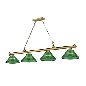 Z-Lite Cordon 4-Light Linear Pendant Light In Rubbed Brass