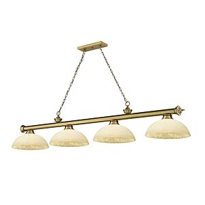 Z-Lite Cordon 4-Light Linear Pendant Light In Rubbed Brass