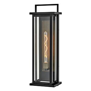 Langston 1-Light Tall Wall Mount Lantern in Black