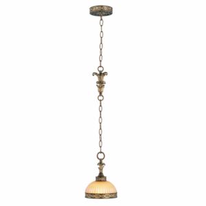Seville 1-Light Mini Pendant in Palacial Bronze w with Gildeds