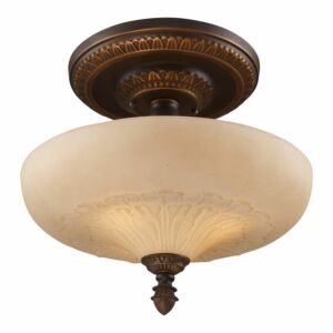 Restoration 3-Light Semi-Flush Mount in Golden Bronze