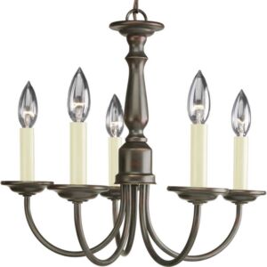 5-Light Five Light Chandelier in Antique Bronze