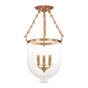  Hampton Ceiling Light in Aged Brass