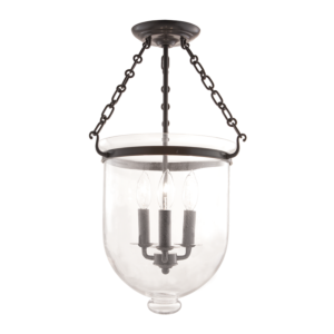 Hampton Three Light Semi Flush Mount in Old Bronze by Hudson Valley