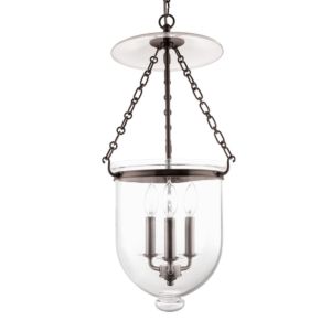 Hampton Three Light Pendant in Old Bronze by Hudson Valley