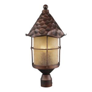 Rustica 3-Light Outdoor Post Mount in Antique Copper