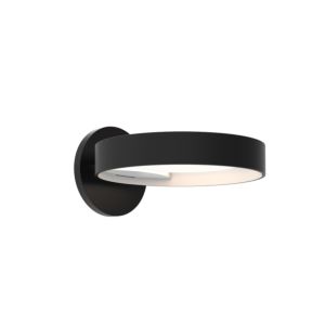 Light Guide Ring LED Wall Sconce in Satin Black by Sonneman