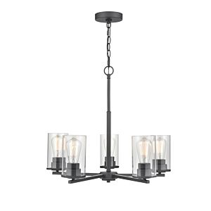 Verlana Five Light Chandelier in Matte Black by Millennium