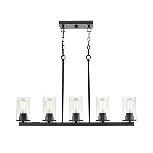 Verlana Five Light Pendant in Matte Black by Millennium