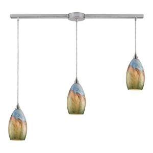 Geologic 3-Light Pendant in Satin Nickel