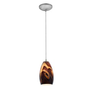 Champagne One Light Pendant in Brushed Steel by Access