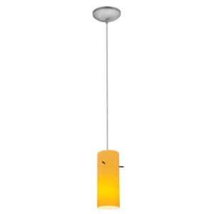 Cylinder One Light Pendant in Brushed Steel by Access