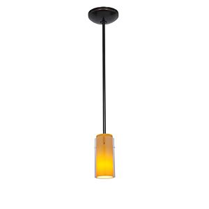 Glass'n Glass Cylinder One Light Pendant in Oil Rubbed Bronze by Access