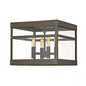 Hinkley Porter 4-Light Flush Mount Outdoor Ceiling Light In Oil Rubbed Bronze