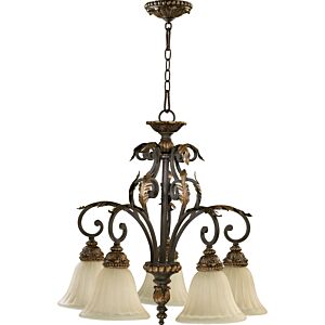 Rio Salado Five Light Chandelier in Toasted Sienna With Mystic Silver by Quorum International