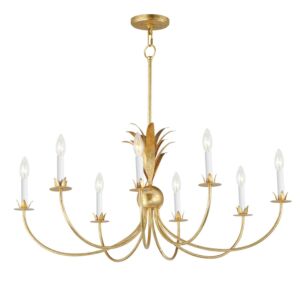 Paloma Eight Light Chandelier in Gold Leaf by Maxim