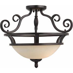 Manor Two Light Semi Flush Mount in Oil Rubbed Bronze by Maxim