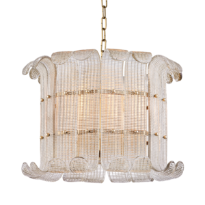 Brasher Eight Light Chandelier in Aged Brass by Hudson Valley