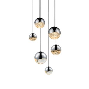 Grapes LED Pendant in Polished Chrome by Sonneman