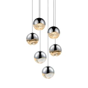 Grapes LED Pendant in Polished Chrome by Sonneman