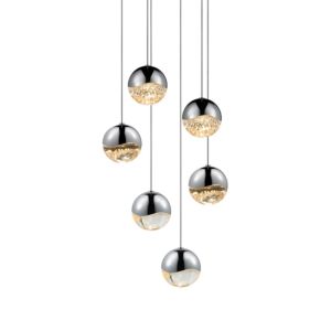 Sonneman Grapes 11.25 Inch 6 Light LED Pendant in Polished Chrome