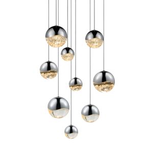 Grapes LED Pendant in Polished Chrome by Sonneman