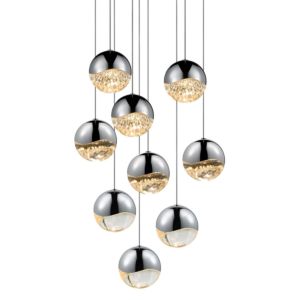 Grapes LED Pendant in Polished Chrome by Sonneman