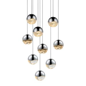 Sonneman Grapes 13.25 Inch 9 Light LED Pendant in Polished Chrome