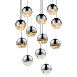 Grapes LED Pendant in Polished Chrome by Sonneman