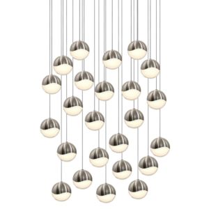 Grapes LED Pendant in Satin Nickel by Sonneman