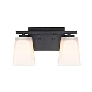 2-Light Bathroom Vanity Light in Matte Black