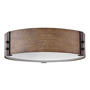 Hinkley Sawyer 3-Light Flush Mount Outdoor Ceiling Light In Sequoia