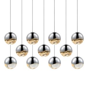 Grapes LED Pendant in Polished Chrome by Sonneman