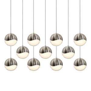 Grapes LED Pendant in Satin Nickel by Sonneman