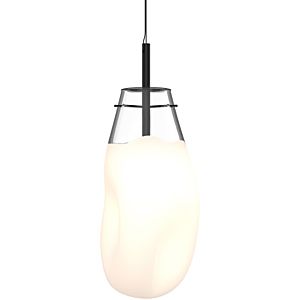 Liquid LED Pendant in Satin Black by Sonneman