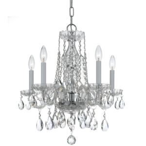 Traditional Crystal 5-Light Mini Chandelier in Polished Chrome