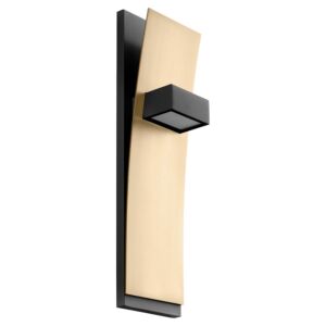 Dario LED Wall Sconce in Black W Aged Brass by Oxygen