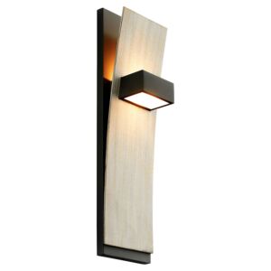 Dario LED Wall Sconce in Black W Weathered Oak by Oxygen