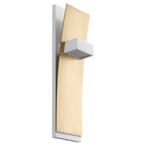 Dario LED Wall Sconce in White W Aged Brass by Oxygen