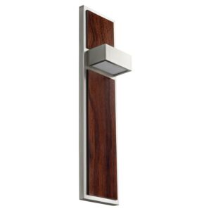 Guapo LED Wall Sconce in Satin Nickel W Walnut by Oxygen