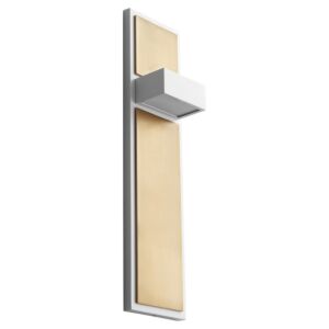 Guapo LED Wall Sconce in White W Aged Brass by Oxygen