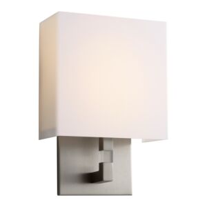 Chameleon LED Wall Sconce in Satin Nickel W Matte White Acrylic by Oxygen