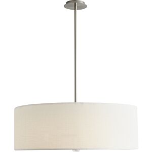 Echo LED Pendant in Satin Nickel W White Grass by Oxygen