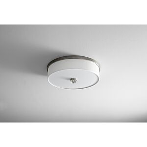 Echo LED Ceiling Mount in Satin Nickel W White Grass by Oxygen