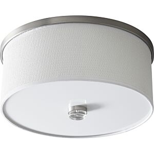 Echo LED Ceiling Mount in Satin Nickel W White Grass by Oxygen