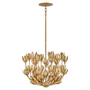 Hinkley Flora 3-Light Semi-Flush Ceiling Light In Burnished Gold