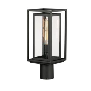 Cabana 1-Light Outdoor Post Mount in Black