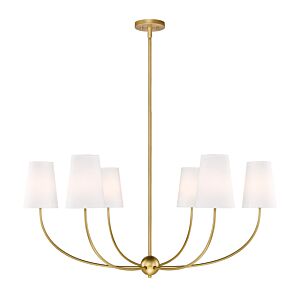 Shannon 6-Light Chandelier in Rubbed Brass