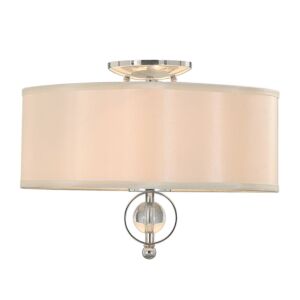 Cerchi Two Light Flush Mount in Chrome by Golden