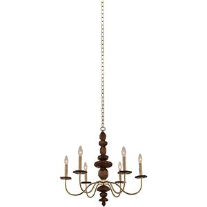 Lassen Six Light Chandelier in Champagne Gold by Kalco